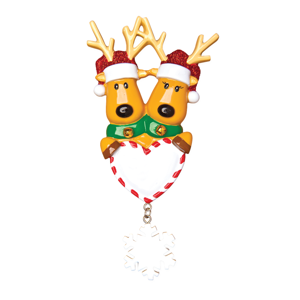 OR1018-2 - New Reindeer Couple Personalised Christmas Decoration