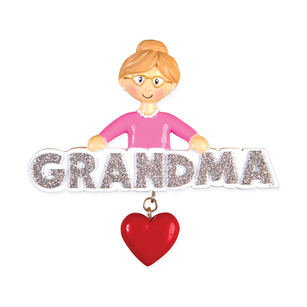OR1256 - Grandma With Heart Personalised Christmas Decoration