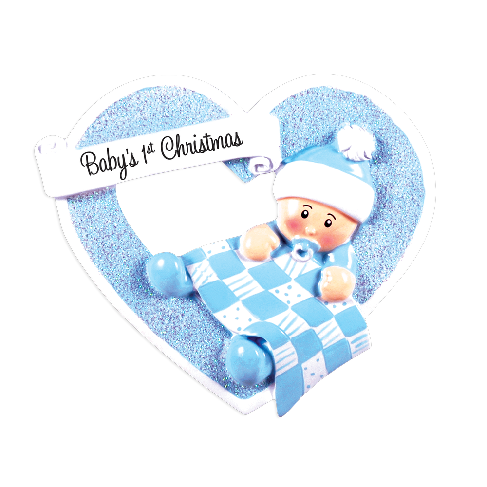 OR1339-B - Boy in Heart Personalised Christmas Decoration