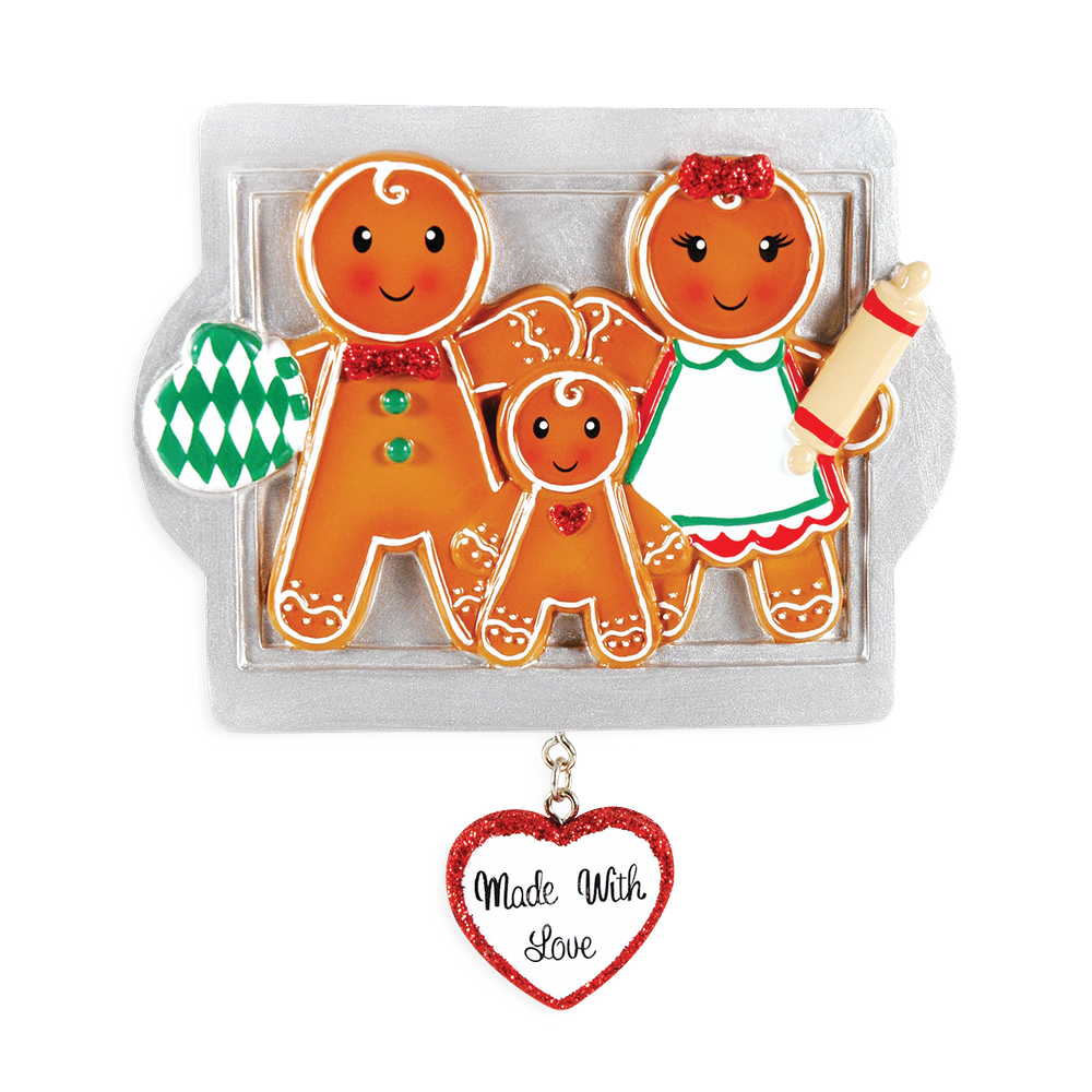 OR1345-3 - Made W/Love Family of 3 Personalised Christmas Decoration