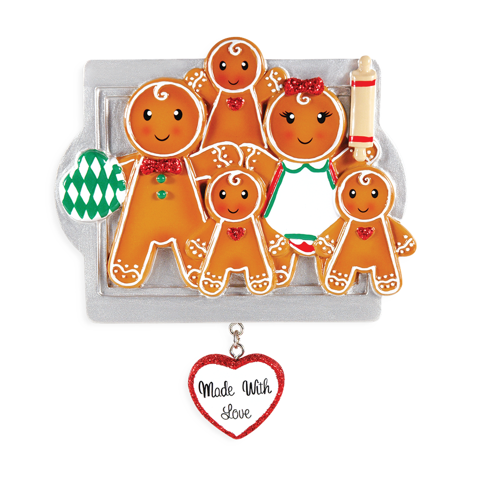 OR1345-5 - Made W/Love Family of 5 Personalised Christmas Decoration