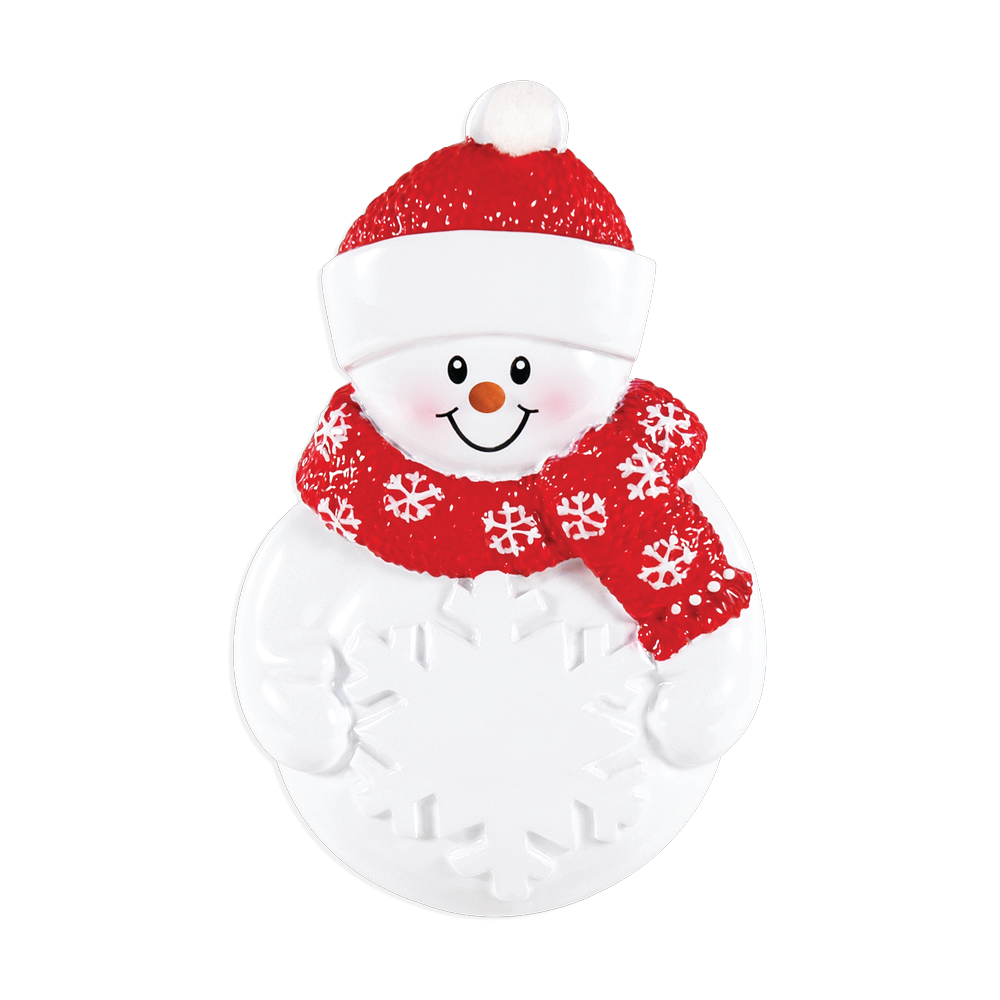 OR1430 - Snowman W/Snowflake Personalised Christmas Decoration