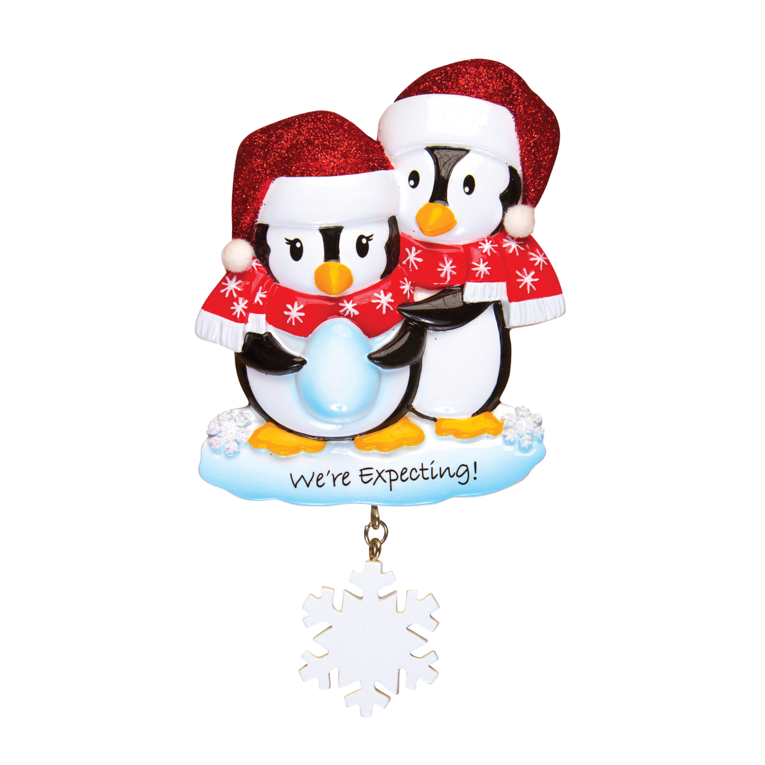OR1498 - We're Expecting Penguins Personalised Christmas Decoration