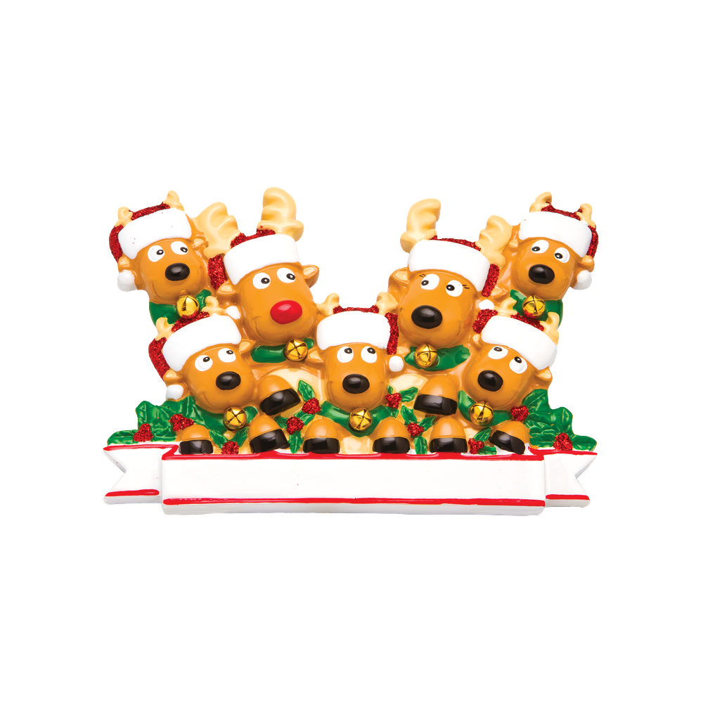 OR1527-7 - New Reindeer (Family of 7) Christmas Ornament