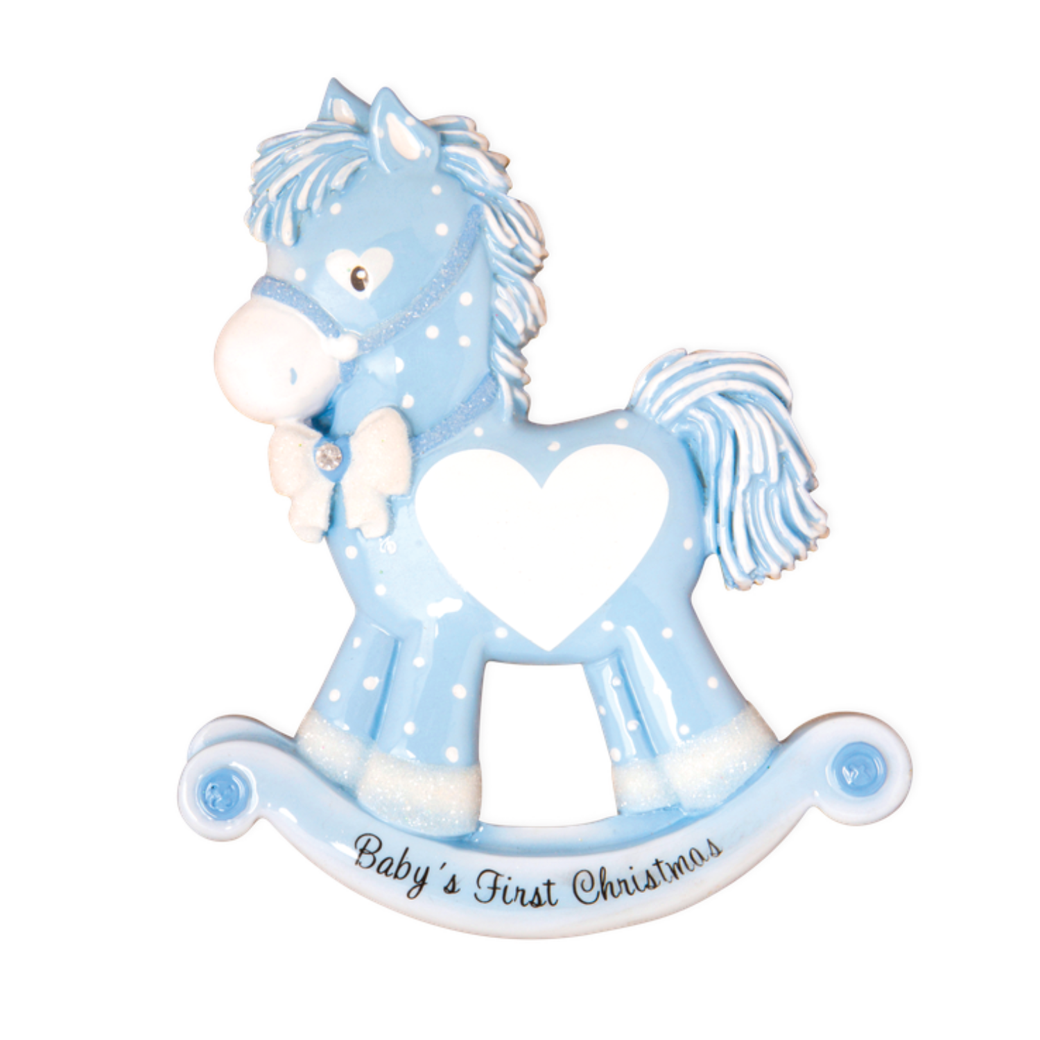 OR1573-B - Baby Boy Rocking Horse (New) Personalised Christmas Decoration