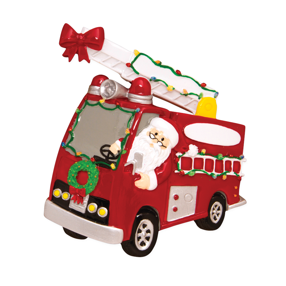OR1583 - Christmas Parade Fire Truck Personalised Christmas Decoration