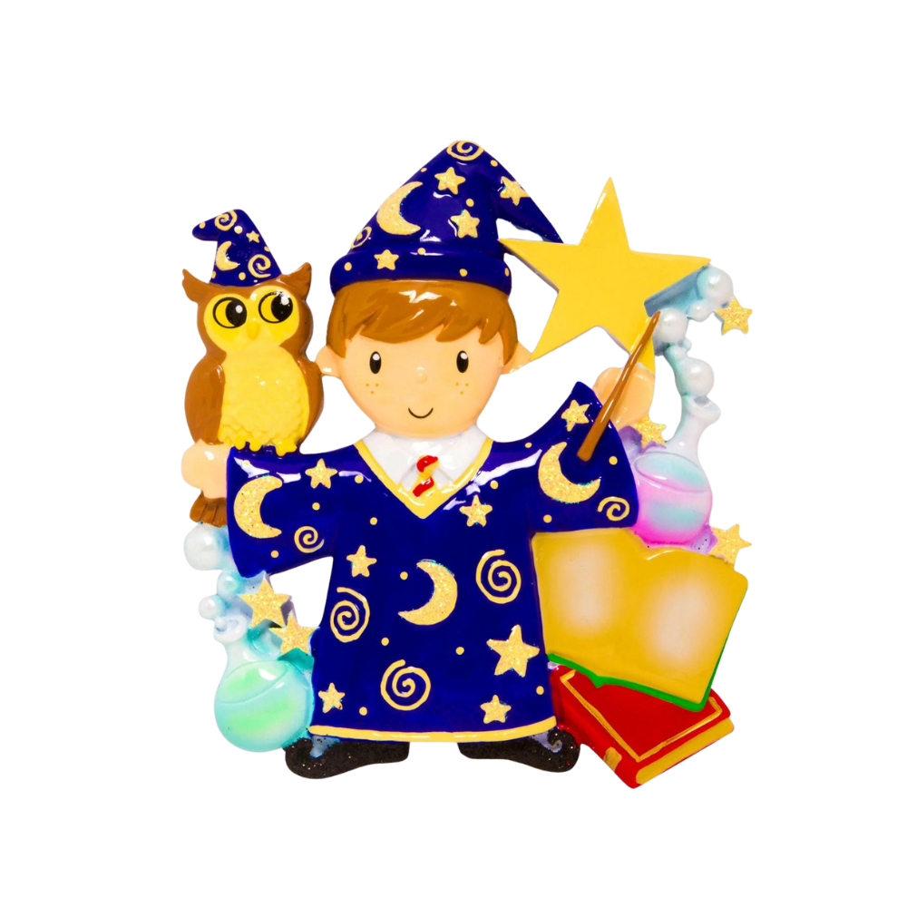 OR1584-BOY - Wizard Boy Personalised Christmas Decoration