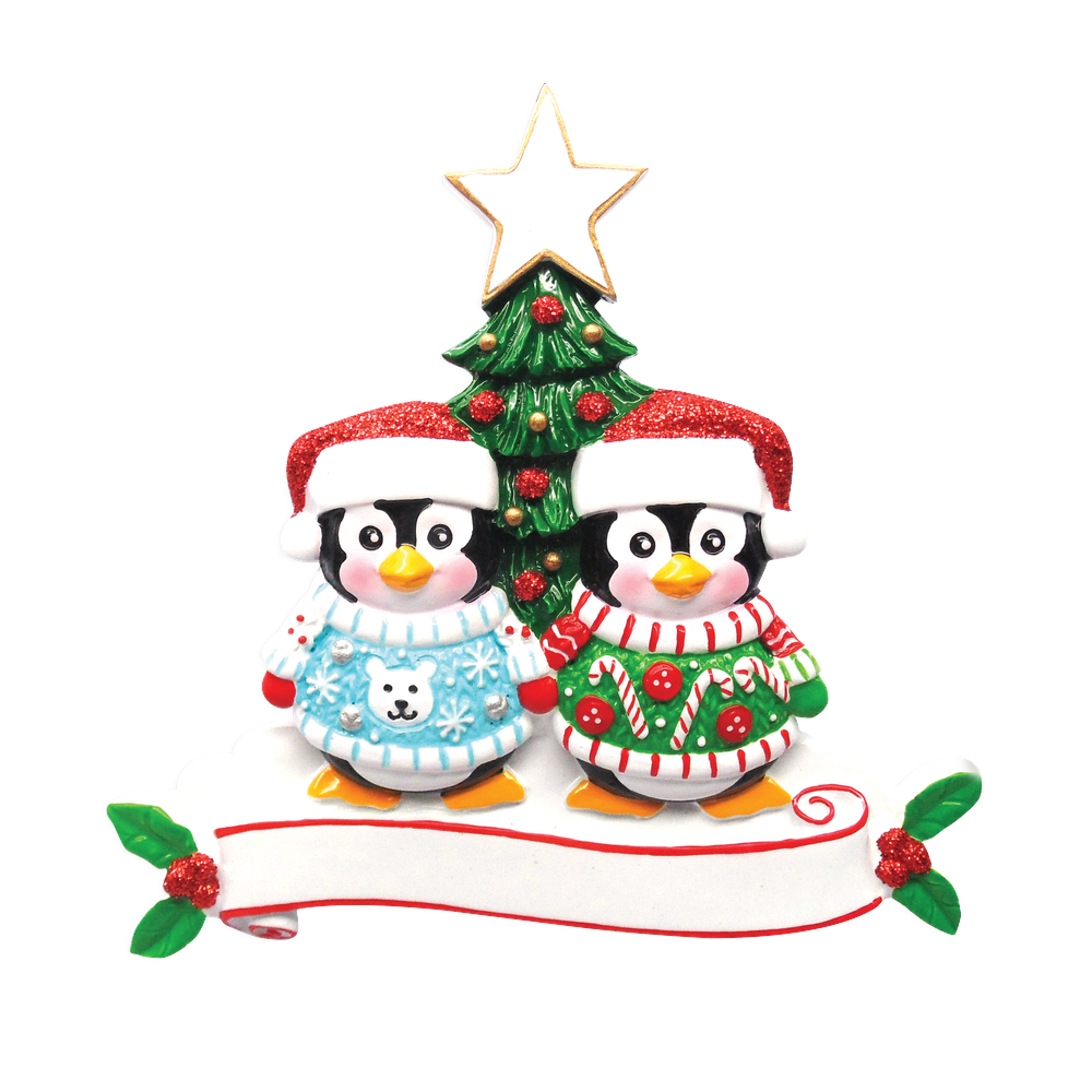 OR1602-2 - Ugly Sweater Couple Personalised Christmas Decoration