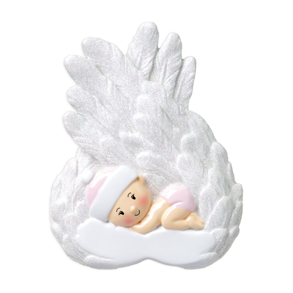 OR1648-G - Baby Girl Angel Personalised Christmas Decoration