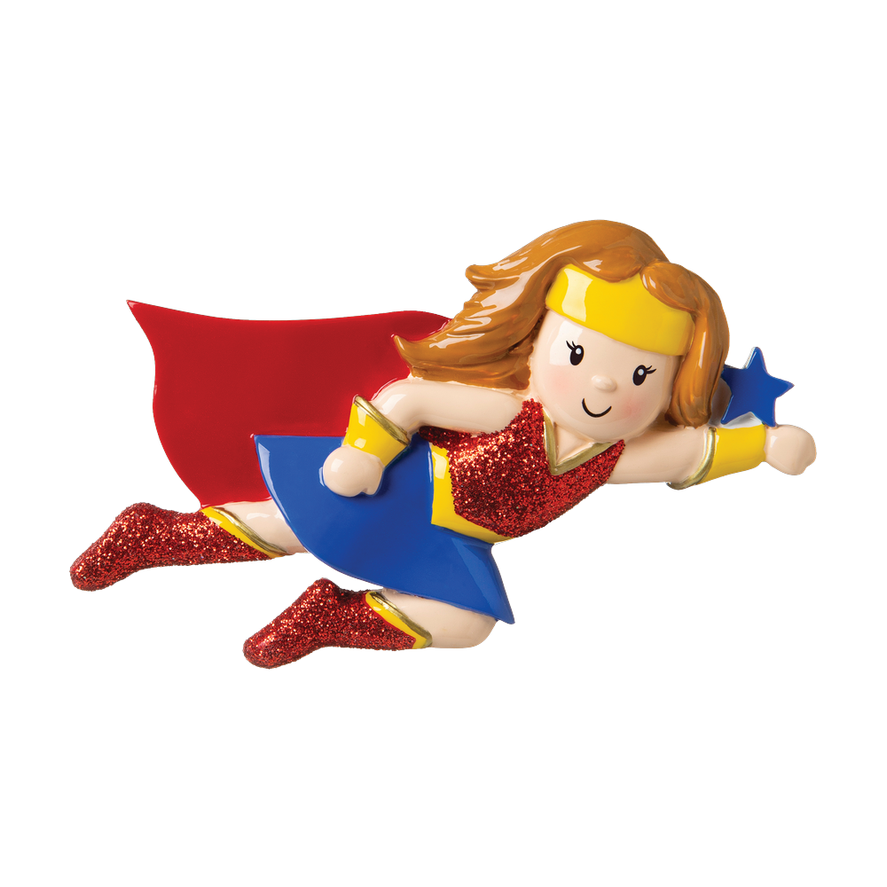 OR1664 - Super Hero Girl Personalised Christmas Decoration