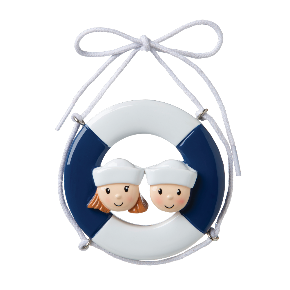 OR1676-2 - Cruise Ship Family of 2 Personalised Christmas Decoration