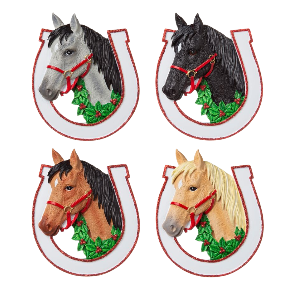 OR1708-A - Horse (Assorted) Personalised Christmas Decoration