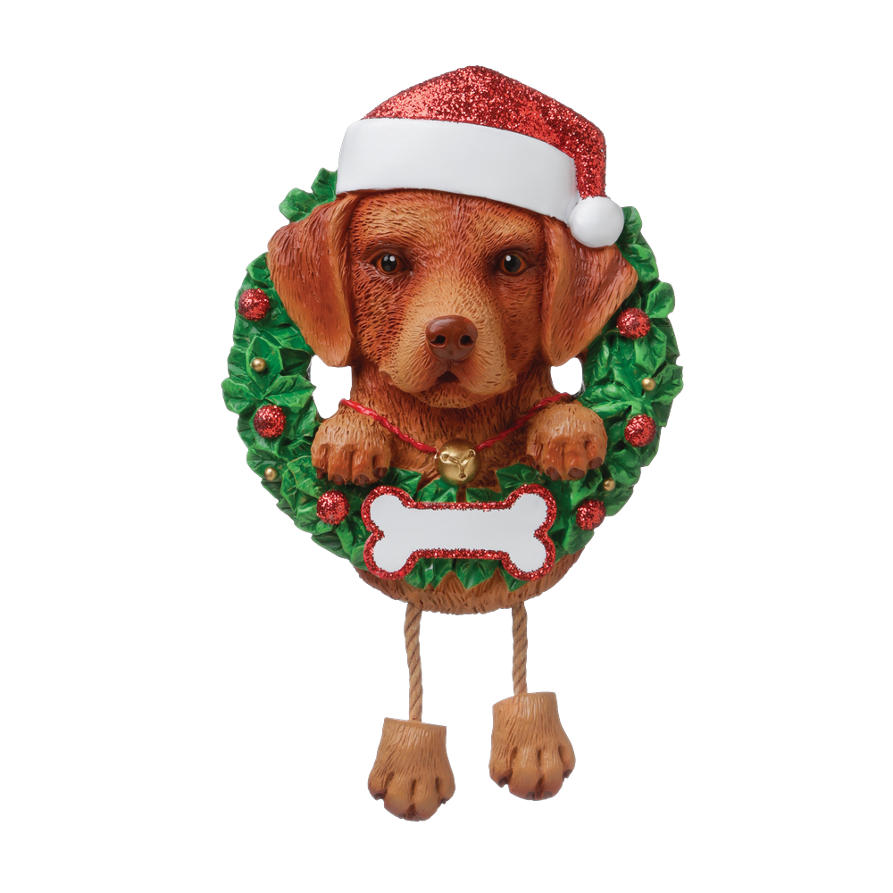 OR1712-CL - Chocolate Lab (Pure Breed) Personalised Christmas Decoration