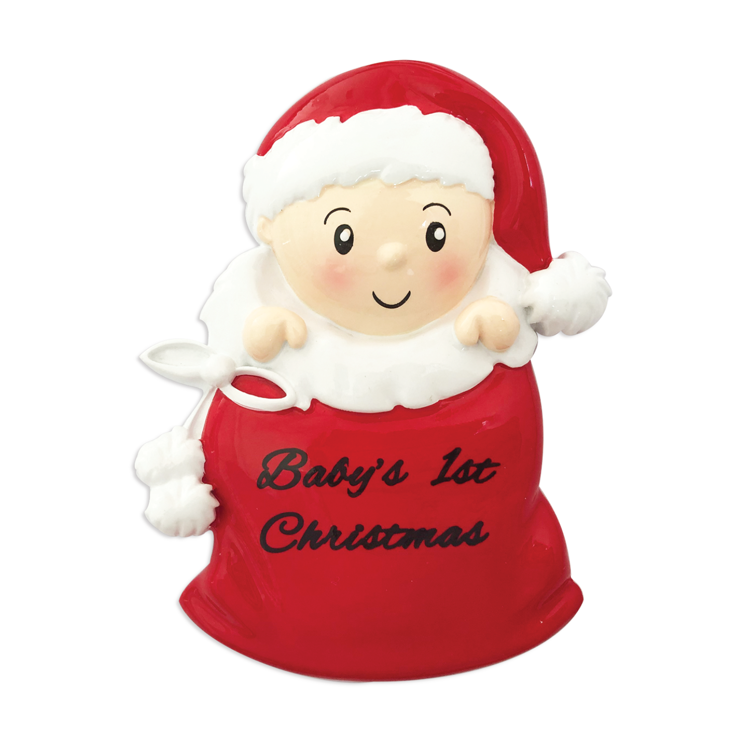 OR1715-R - Red Sack Baby 1st Personalised Christmas Decoration
