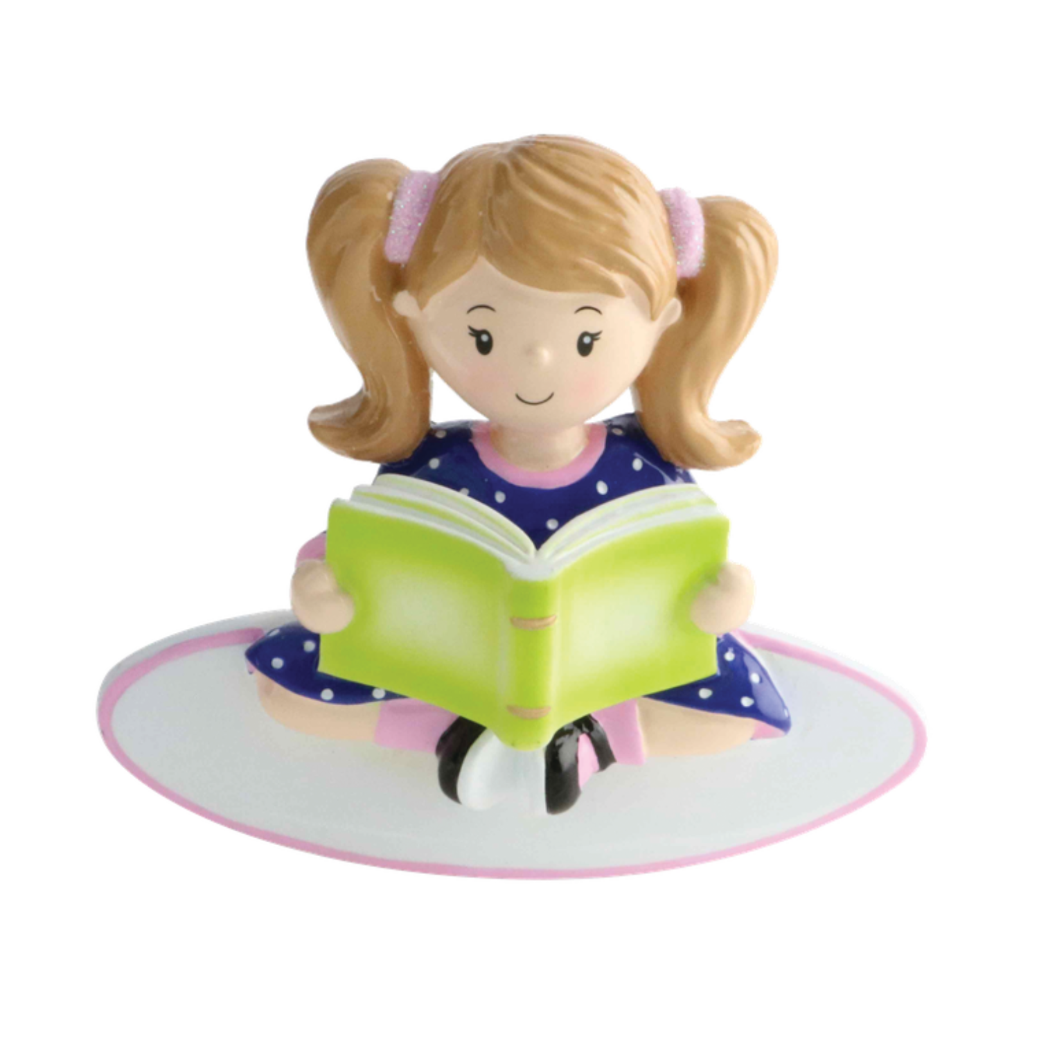 OR1750-G - Girl Reading A Book Personalised Christmas Decoration