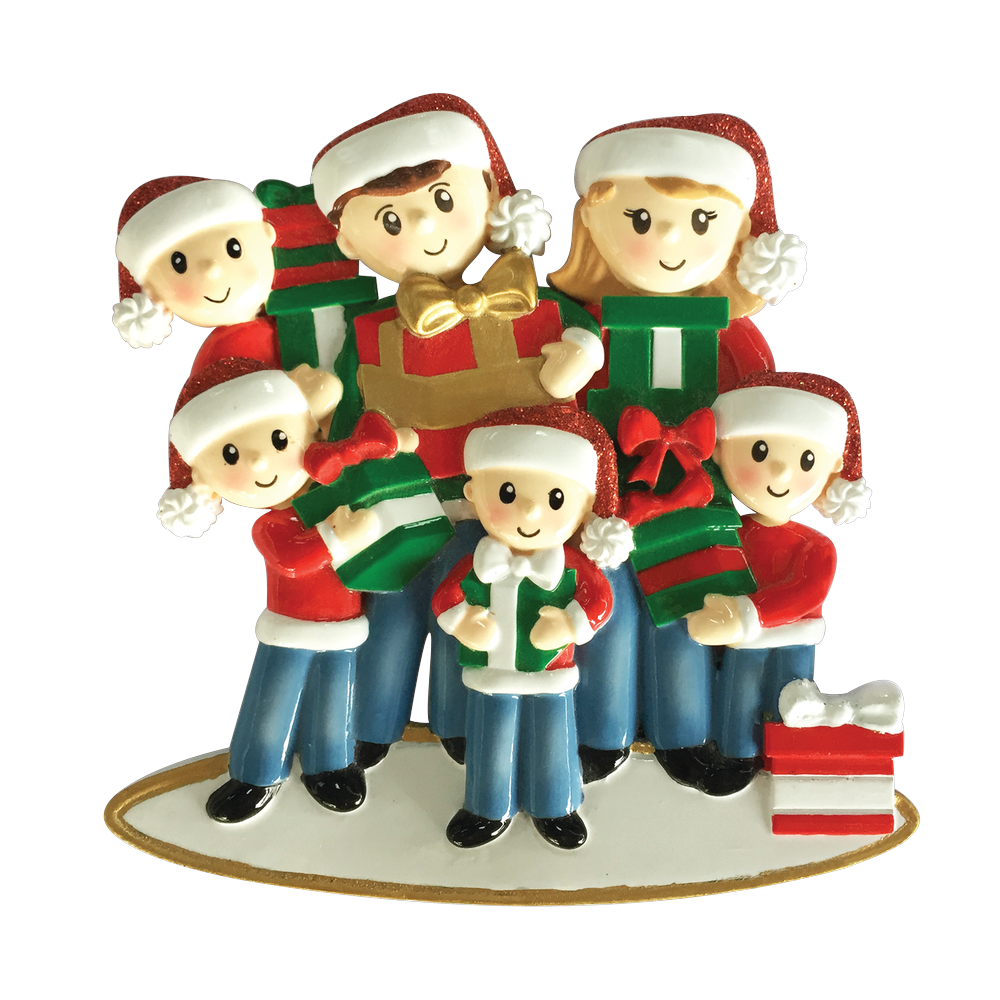 OR1877-6 - Family Carrying Presents of 6