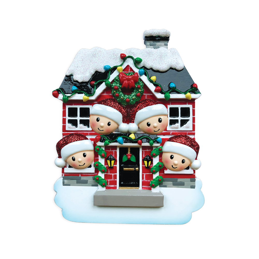 OR1911-4 - New House Family of 4 Personalised Christmas Decoration