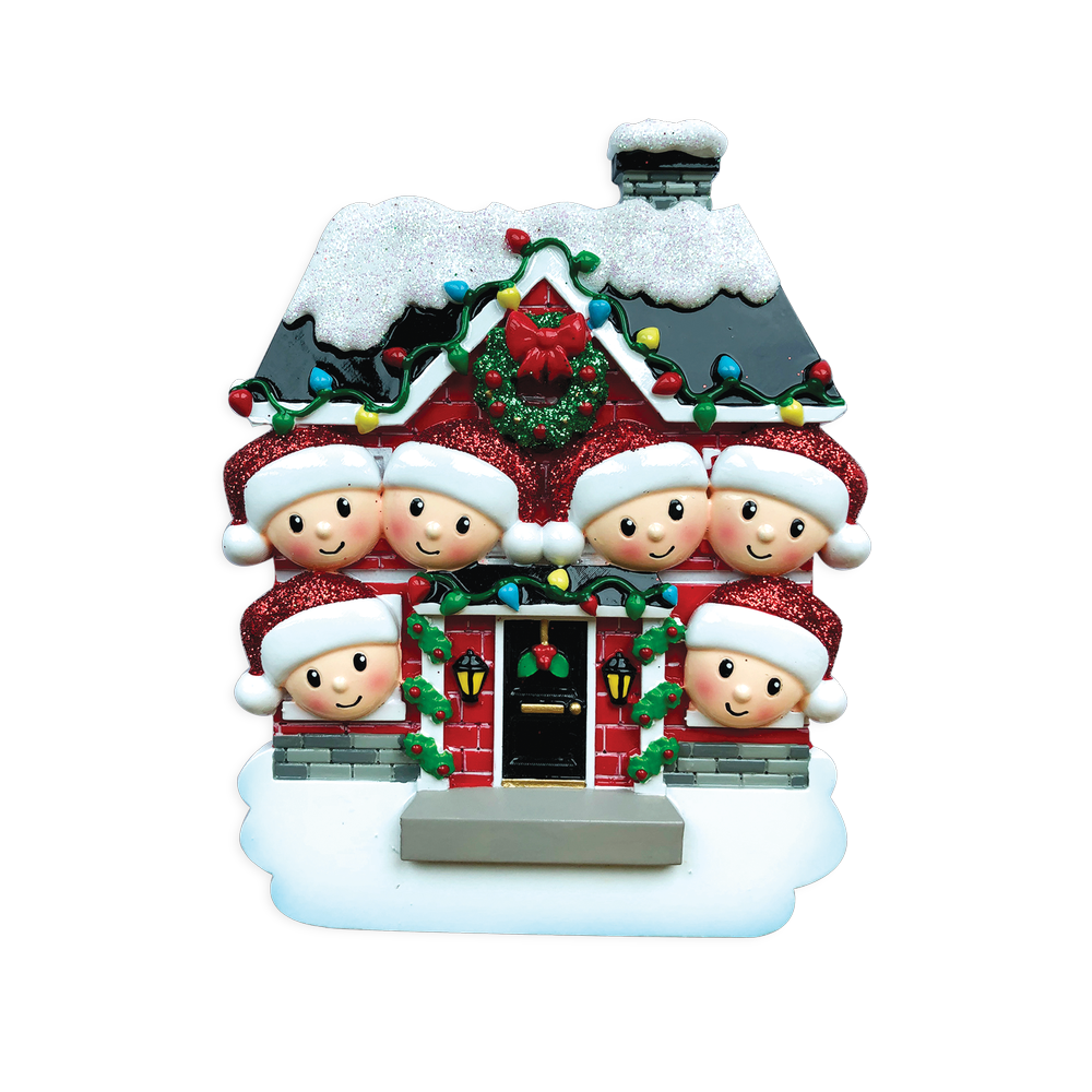 OR1911-6 - New House Family of 6 Personalised Christmas Decoration