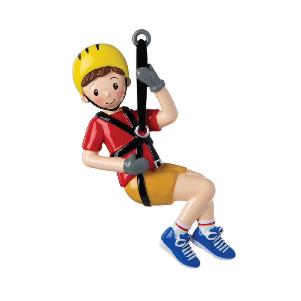 OR1930-B - Zip Line (Boy) Personalised Christmas Decoration