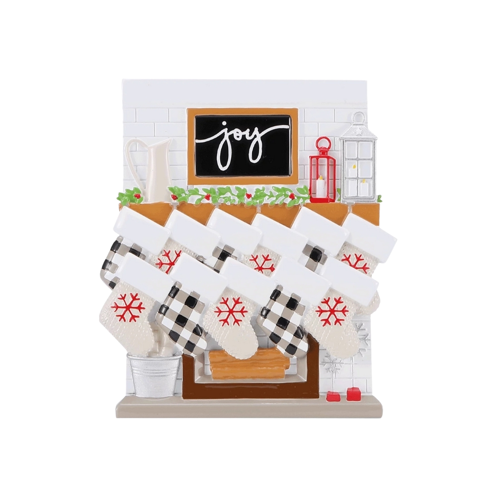OR2030-11 - Fireplace Mantle Family of 11 Personalised Christmas Decoration