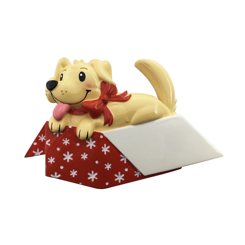 OR2150 - New Dog in Gift Box Personalised Christmas Decoration