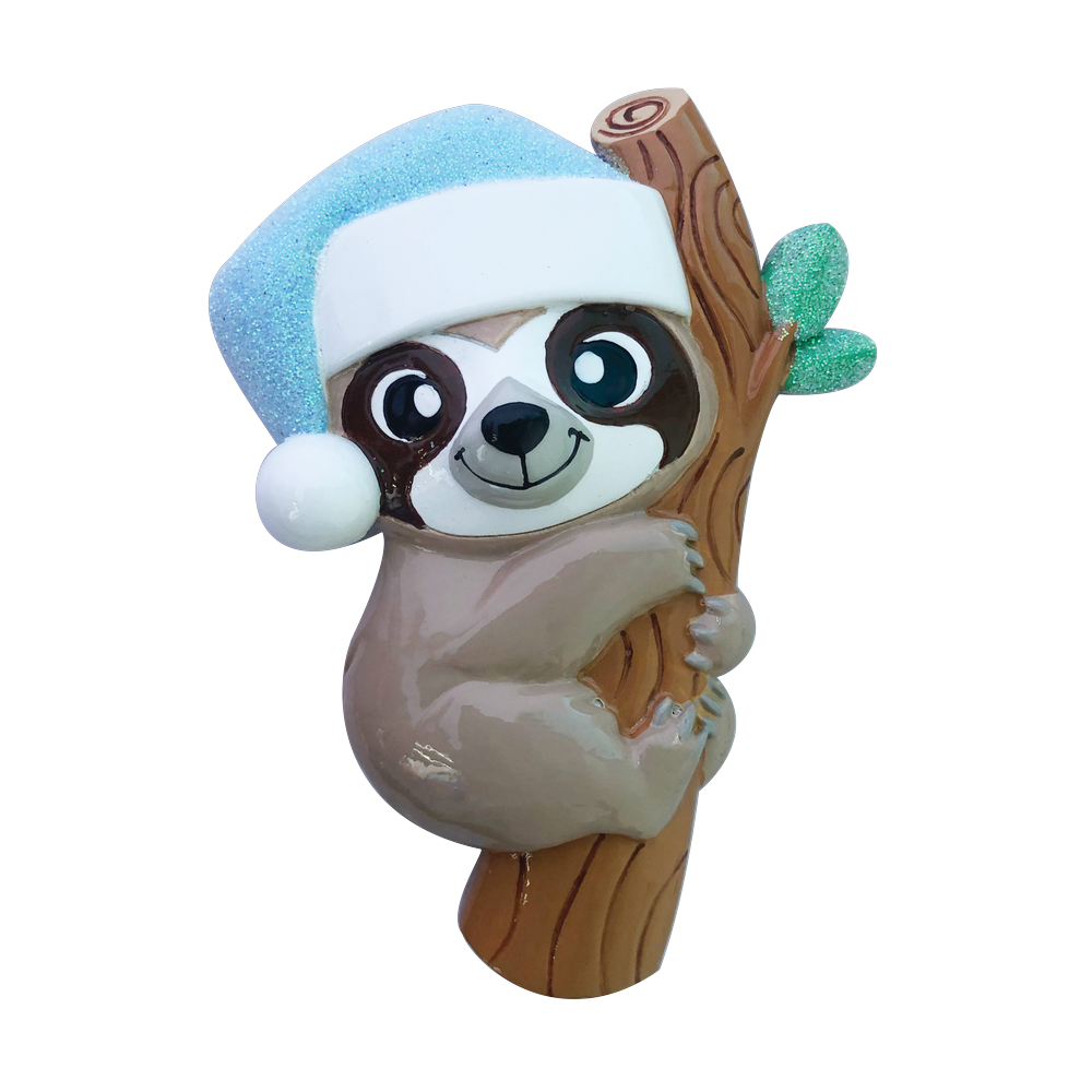 OR2157-B - Baby Sloth (Blue) Personalised Christmas Decoration
