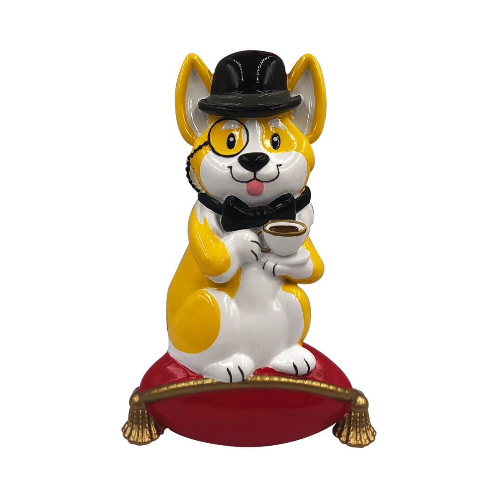 OR2168-M - Corgi Tea Party (Male) Personalised Christmas Decoration