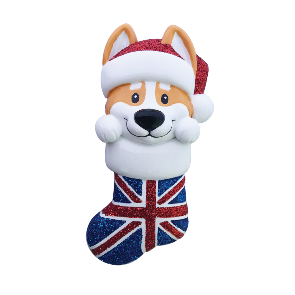 OR2169 - Corgi in Stocking Personalised Christmas Decoration