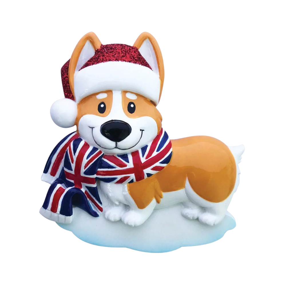 OR2170 - Corgi in Scarf Personalised Christmas Decoration