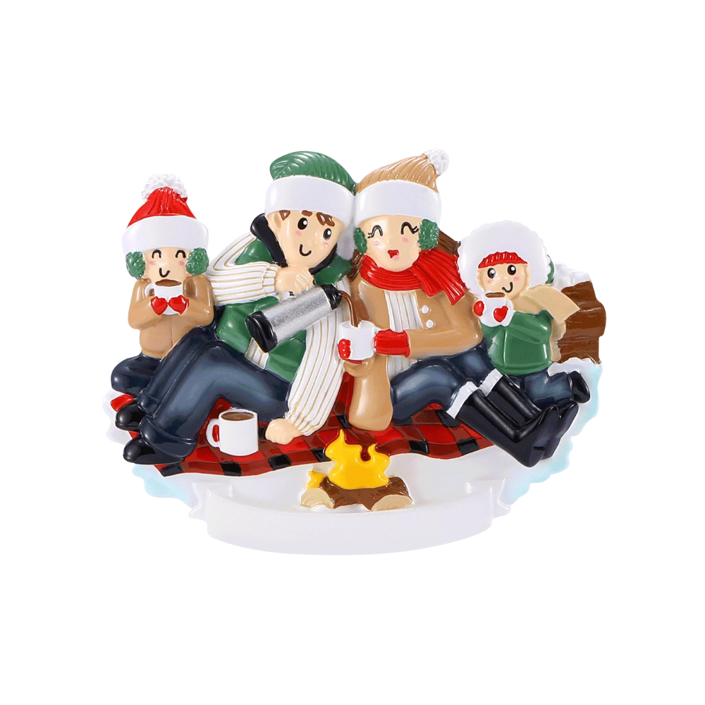 OR2472-4 - Christmas Picnic (Family of 4) Personalised Christmas Decoration