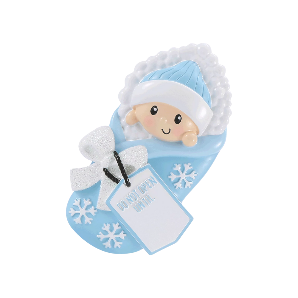 OR2480-B - Do Not Open Until (Blue) Personalised Christmas Decoration