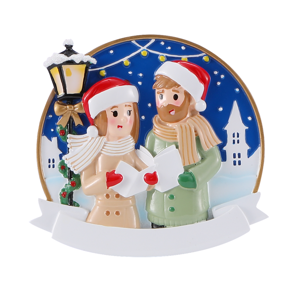 OR2509 - Caroling Couple Personalised Christmas Decoration