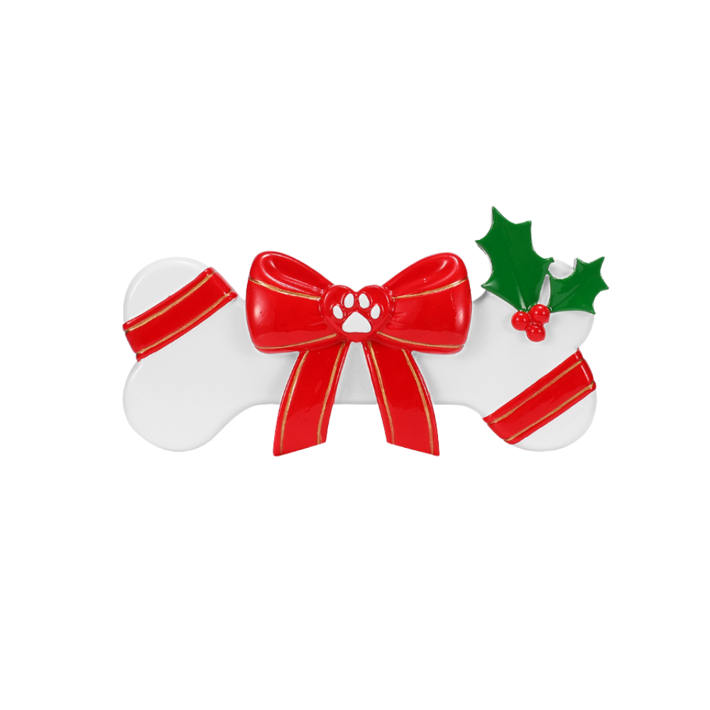 OR2758 - New Bone W/Christmas Ribbon
