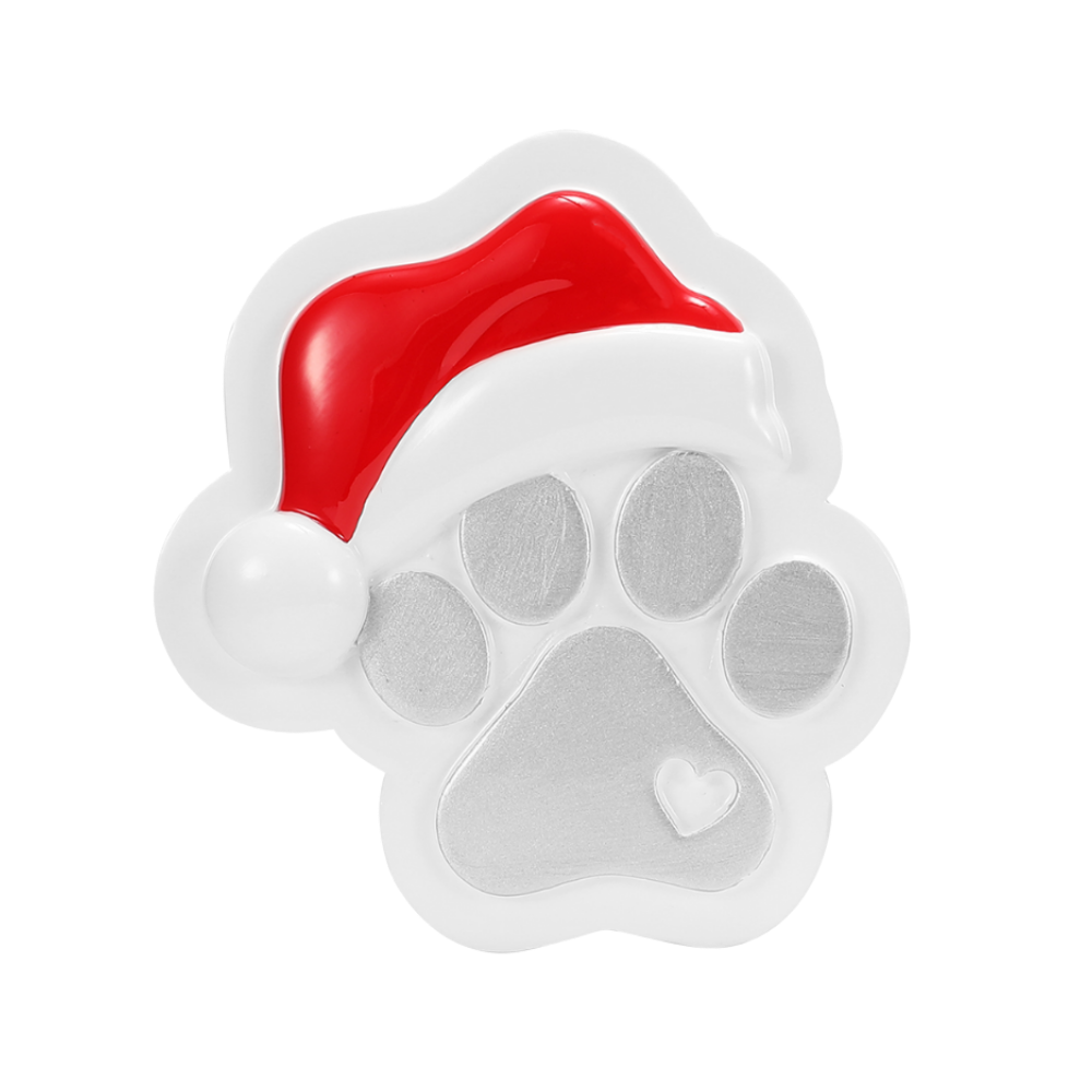 OR2759 - Paw Print With Santa Hat