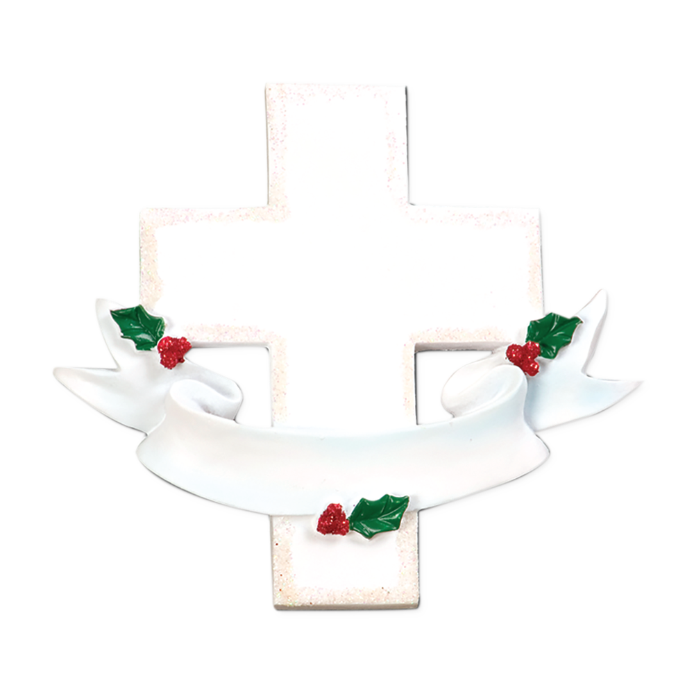 OR471 - Memorial Cross Personalised Christmas Decoration