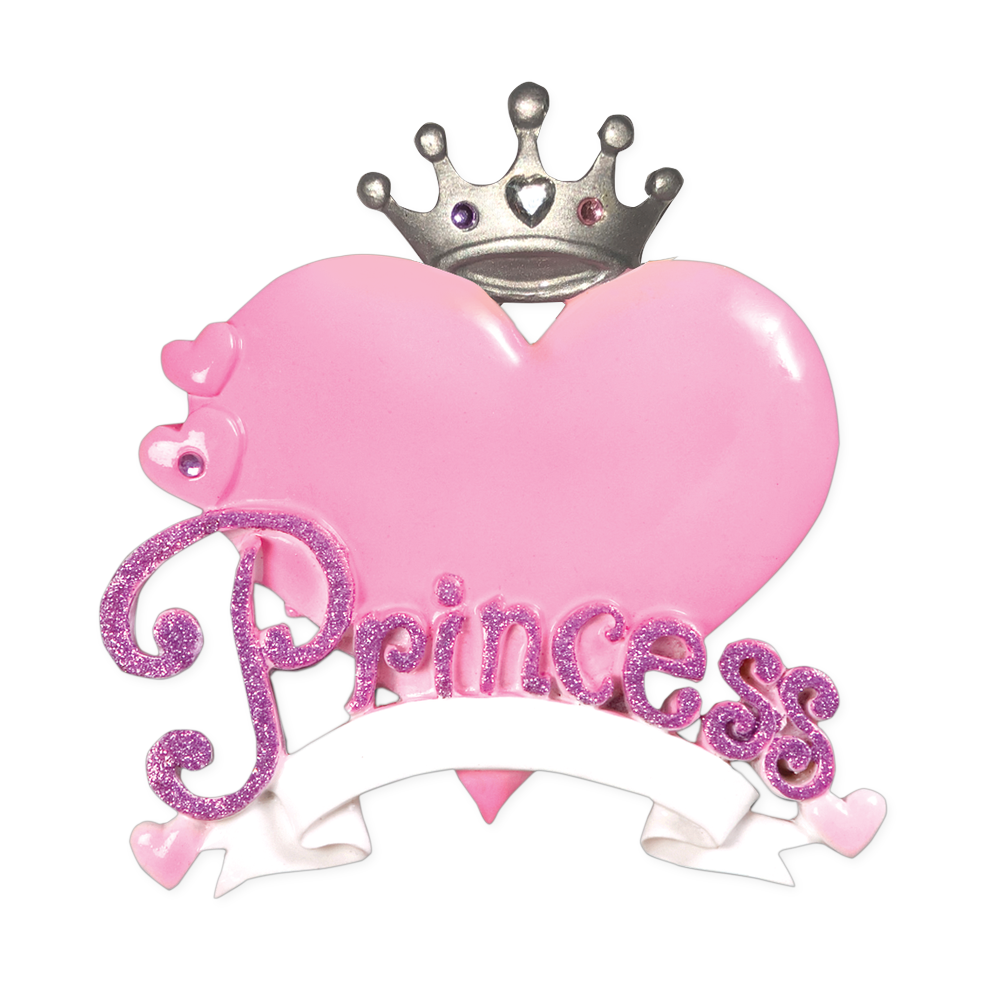 OR610 - Princess Heart Personalised Christmas Decoration