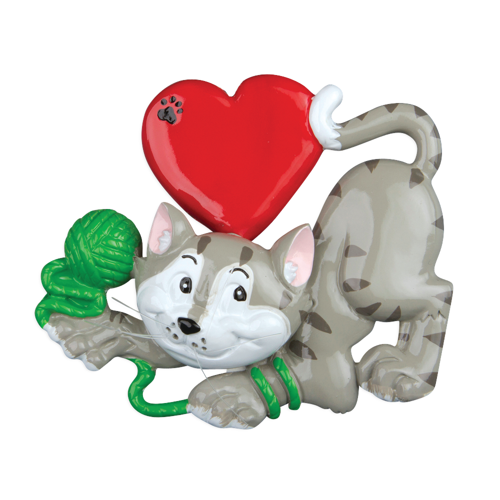 OR854 - Cat Lover Ornament (Grey)