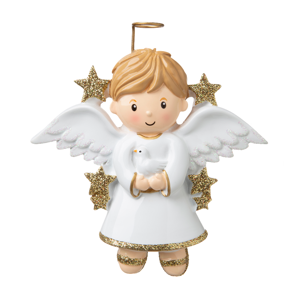 OR907-B - Angel (Boy) Personalised Christmas Decoration