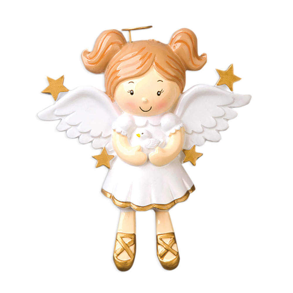 OR907 - Angel With Dove Personalised Christmas Decoration