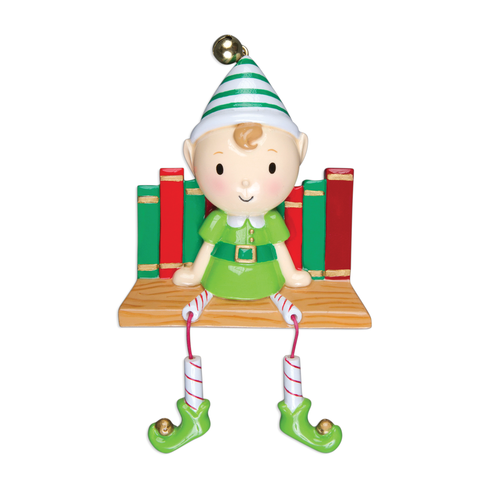 OR929 - Elf On Books Personalised Christmas Decorations