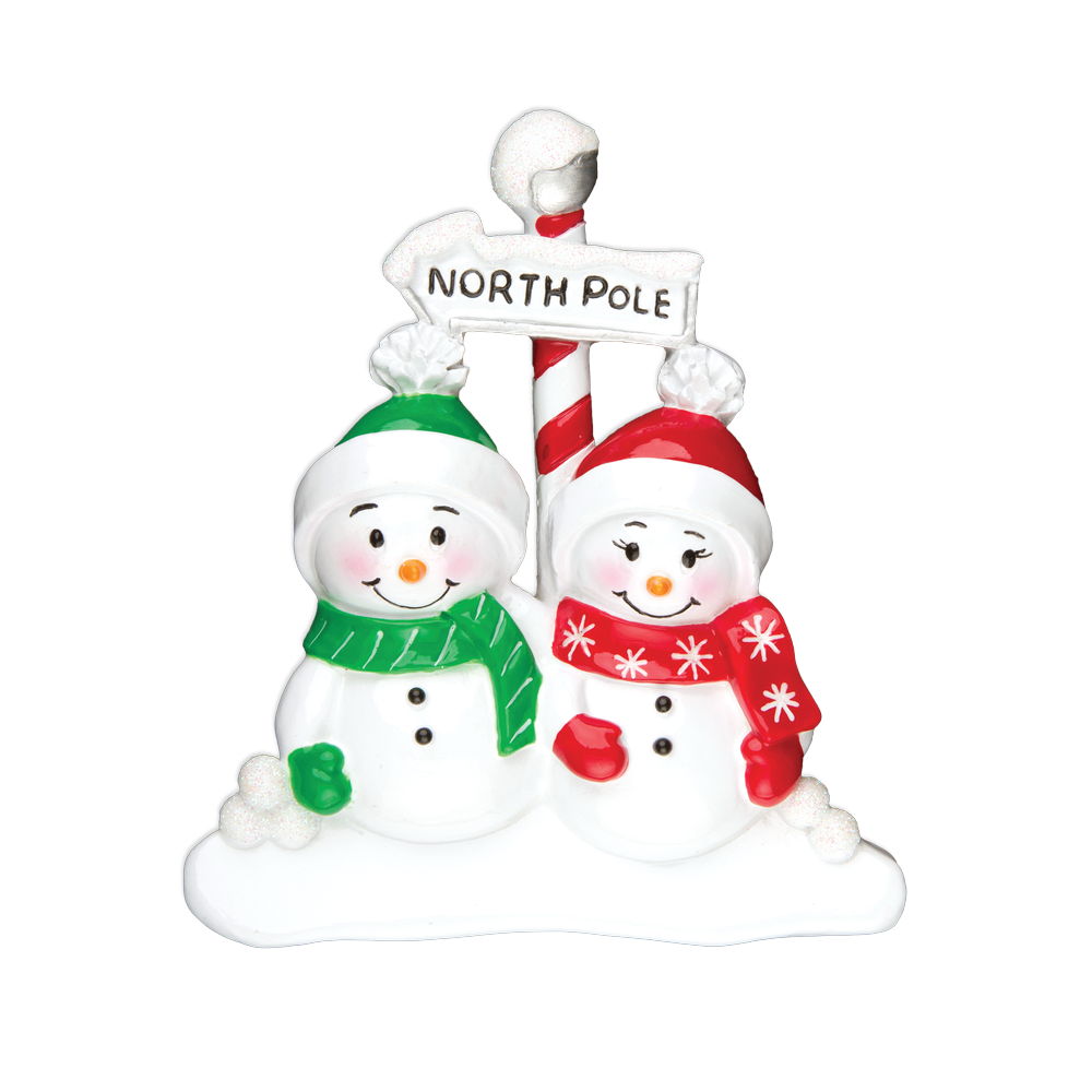 OR967-2 - North Pole Family of 2 Personalised Christmas Decoration