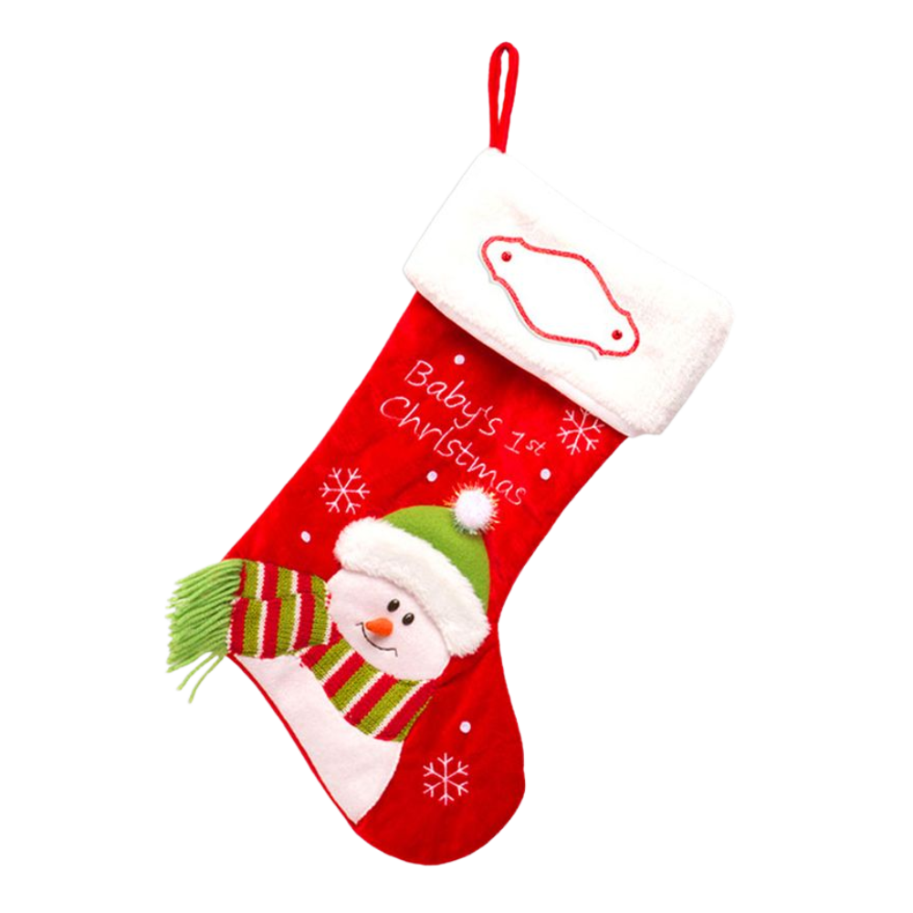 PBS150 BR - Baby's 1St (Red) Personalised Christmas Stocking