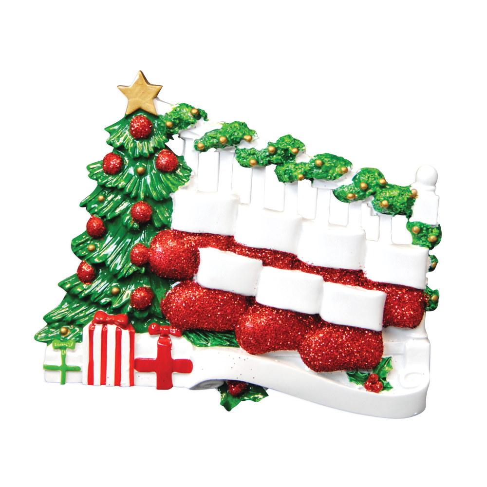 TT823-7 - Bannister with 7 Stockings Christmas Table Topper