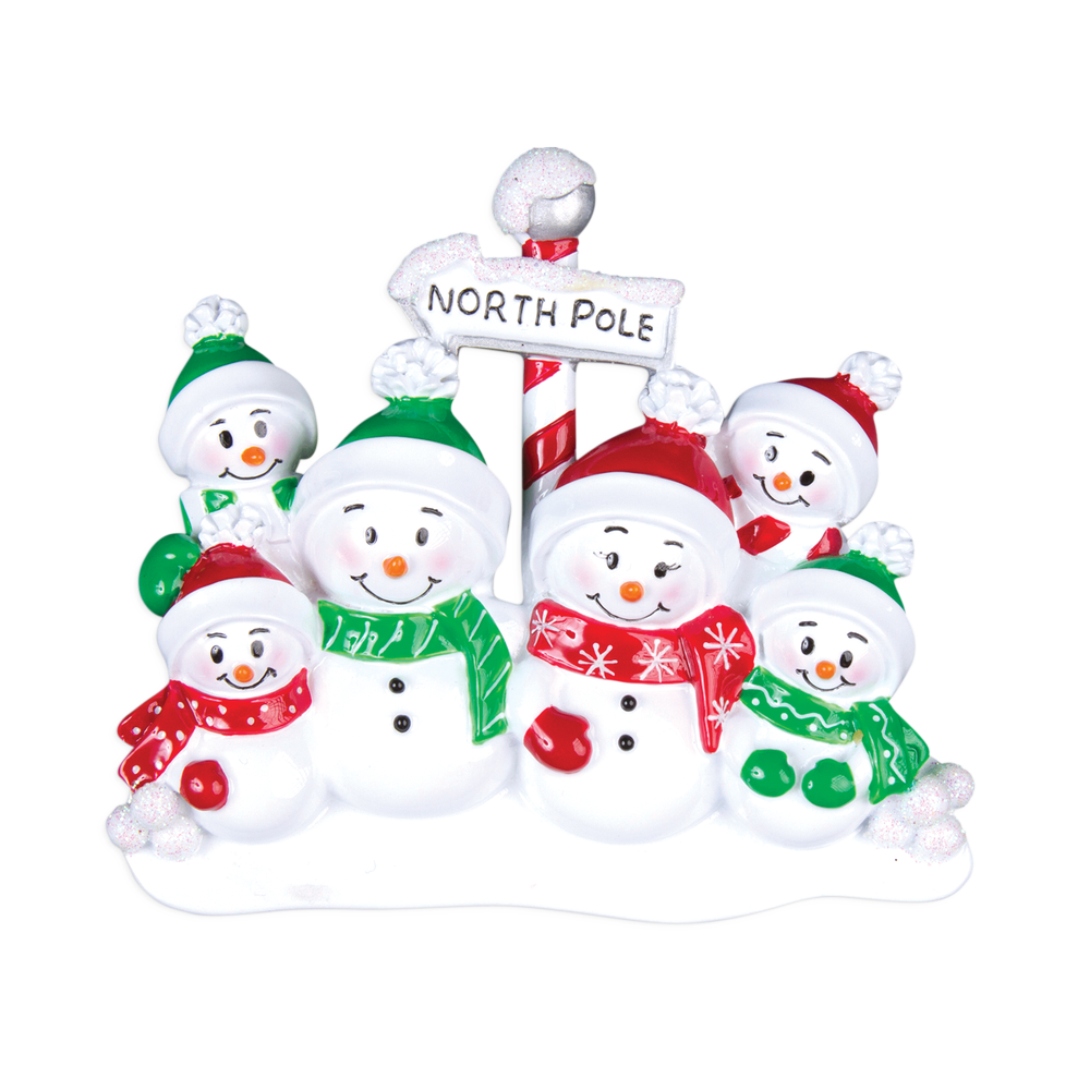 TT967-6 - North Pole Family of 6 Christmas Table Topper