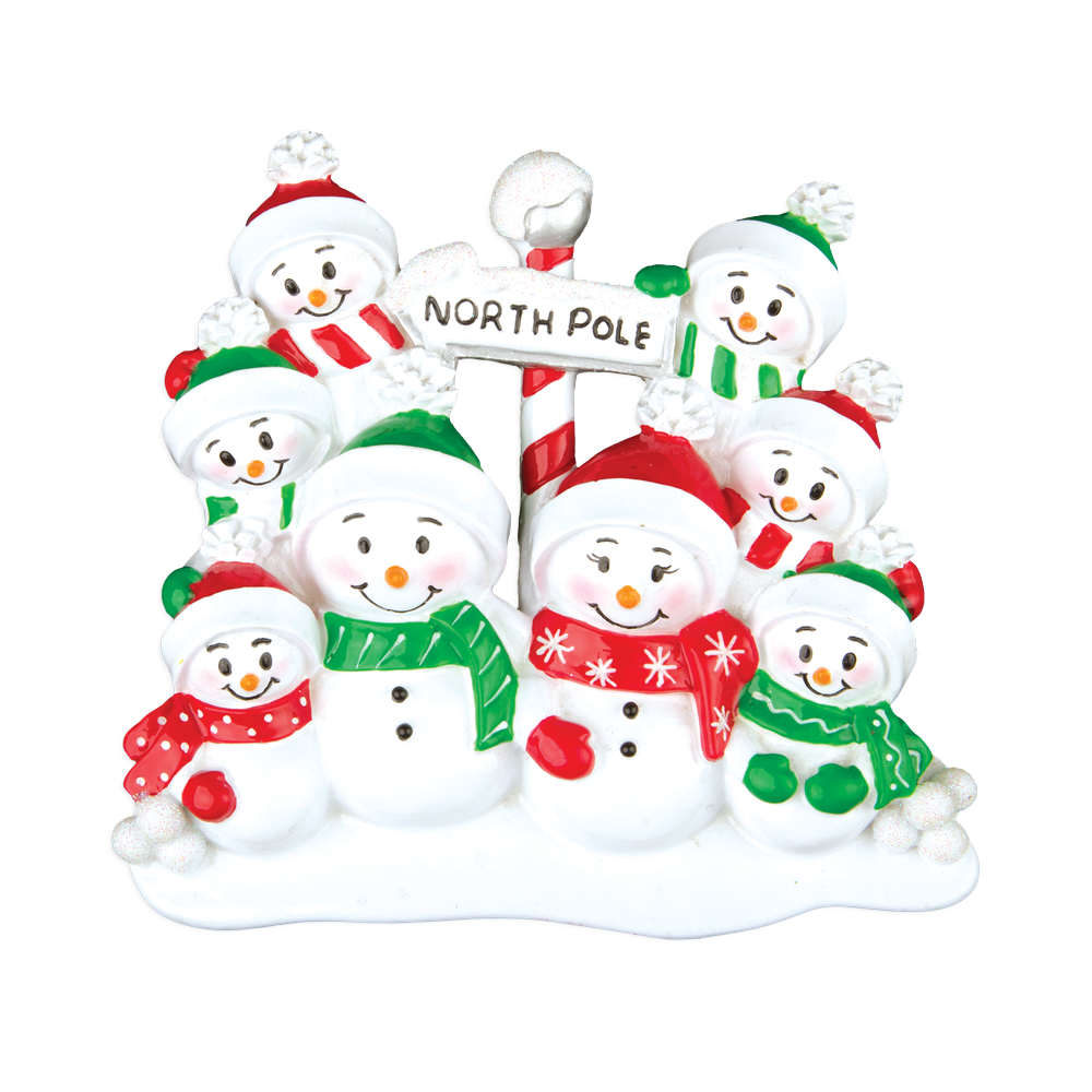 TT967-8 - North Pole Family of 8 Christmas Table Topper