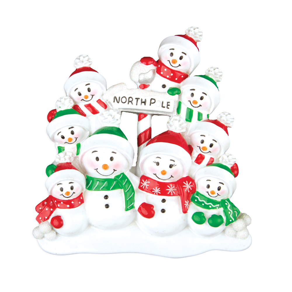 TT967-9 - North Pole Family of 9 Christmas Table Topper